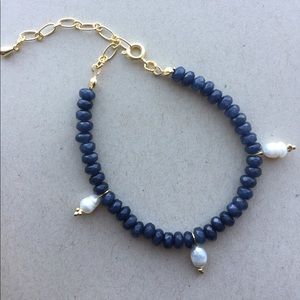 Sapphire Jade and Pearl Bracelet